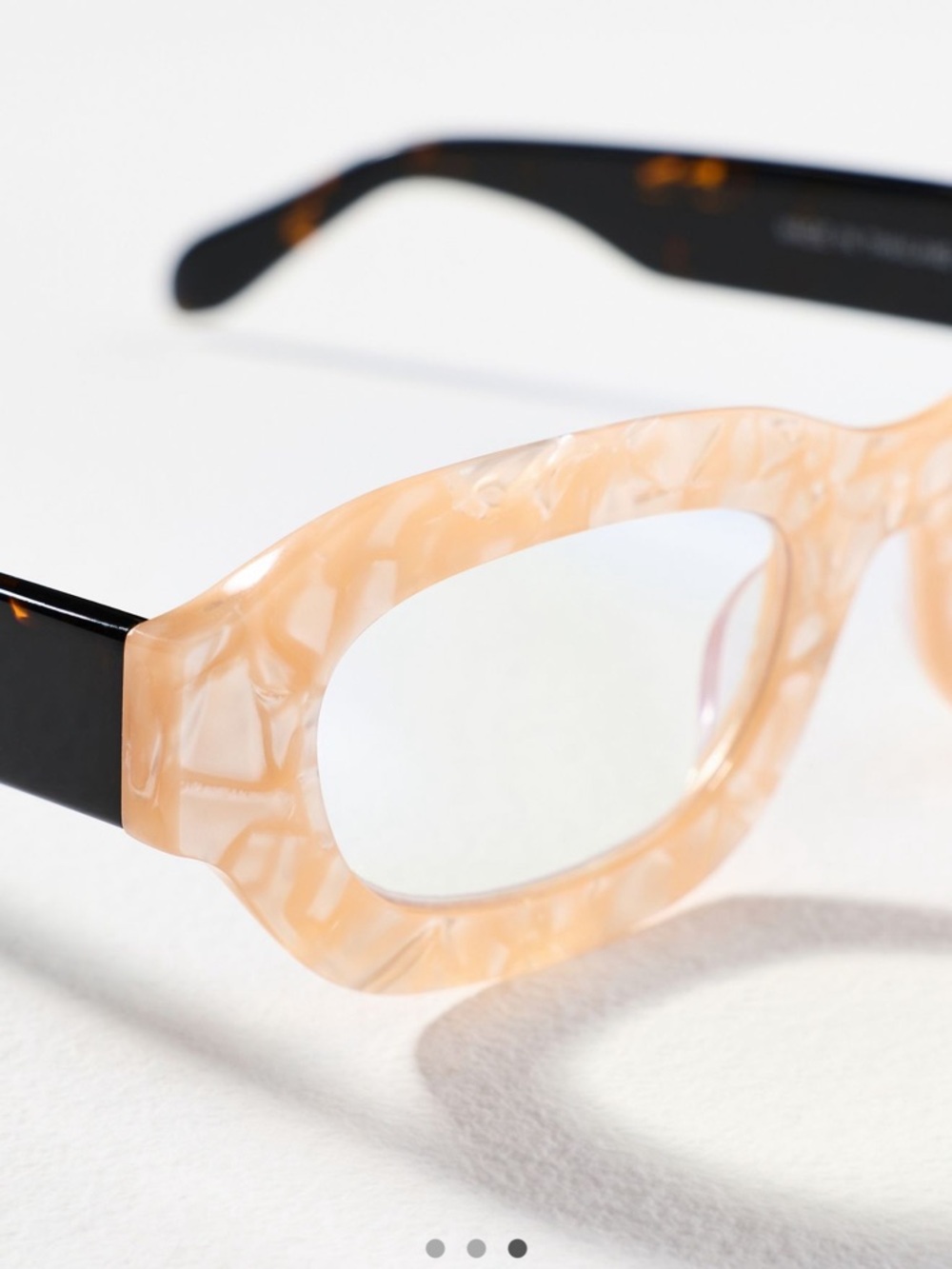 Anthro Maeve Readers Elite Eyewear Chunky Blue Light 1.50x Tortoise Cream NEW - Picture 2 of 3